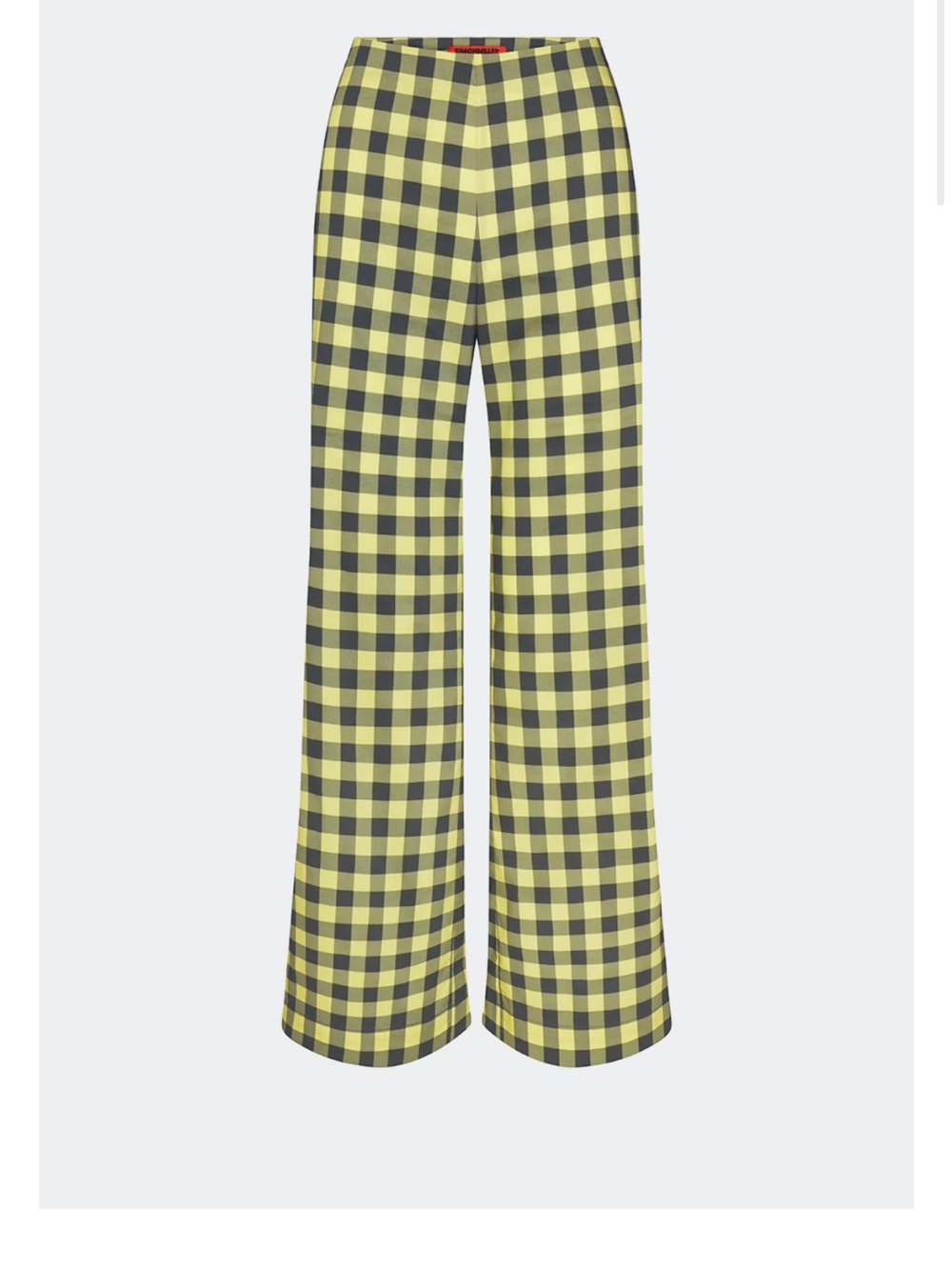 Simon Miller Black and Yellow Gingham Wide-Leg Pants